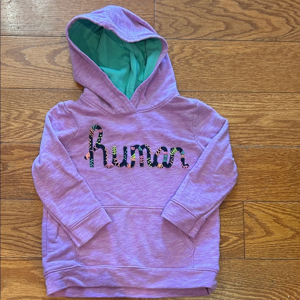 Cat & Jack Purple Hoodie with Colorful Text